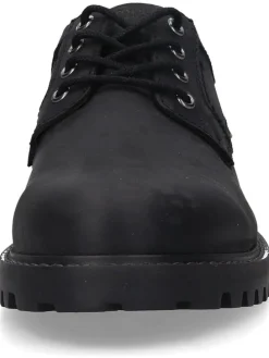 Leder-Schnürschuhe in Schwarz