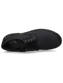 Leder-Schnürschuhe in Schwarz