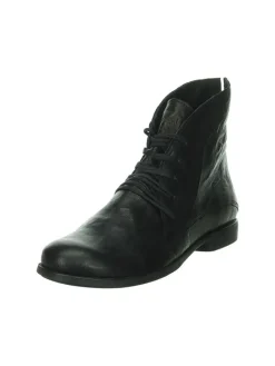 Leder-Schnürschuhe in Schwarz