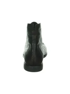 Leder-Schnürschuhe in Schwarz