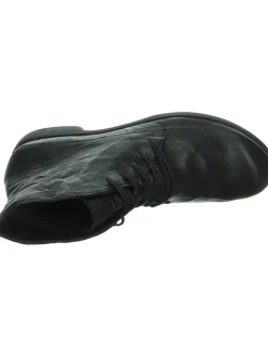 Leder-Schnürschuhe in Schwarz