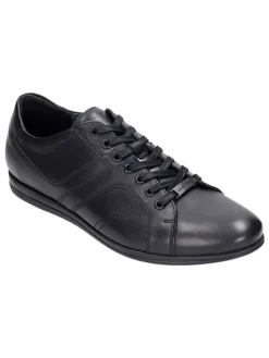 Leder-Schnürschuhe in Schwarz