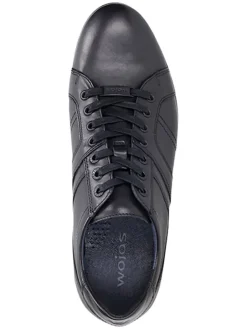 Leder-Schnürschuhe in Schwarz