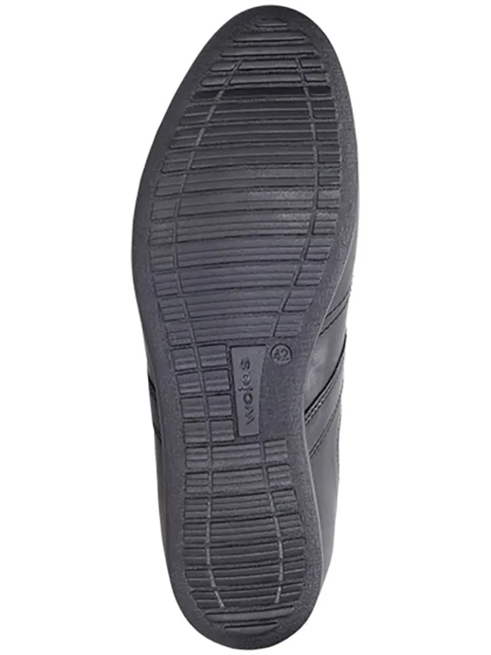 Leder-Schnürschuhe in Schwarz