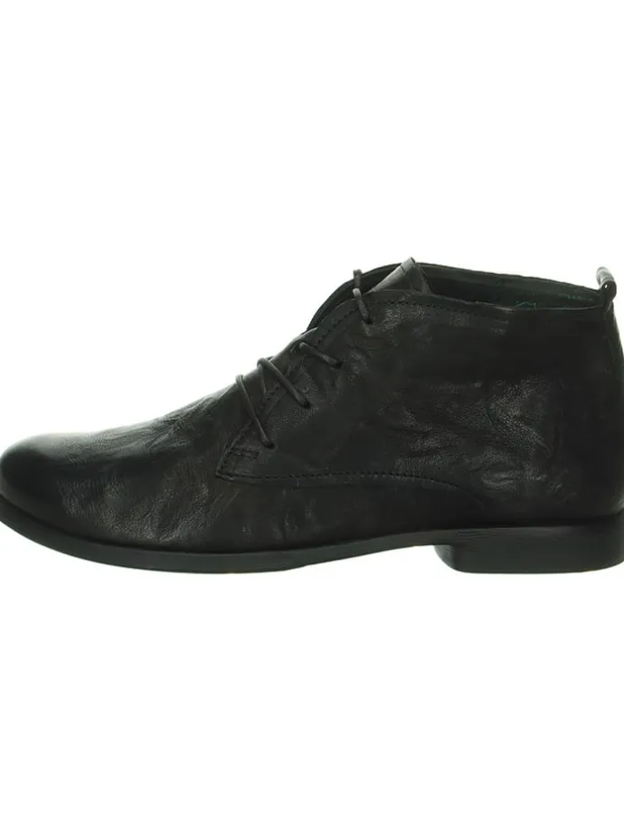 Leder-Schnürschuhe in Schwarz