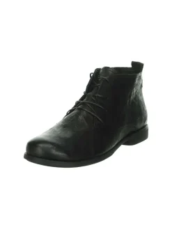 Leder-Schnürschuhe in Schwarz