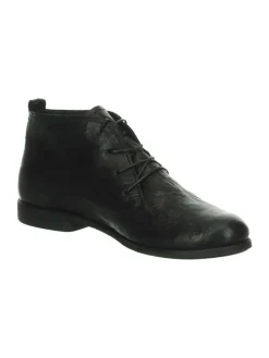 Leder-Schnürschuhe in Schwarz