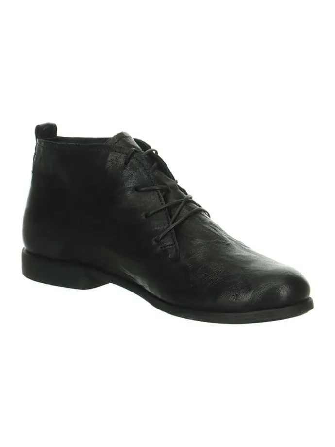 Leder-Schnürschuhe in Schwarz