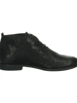 Leder-Schnürschuhe in Schwarz