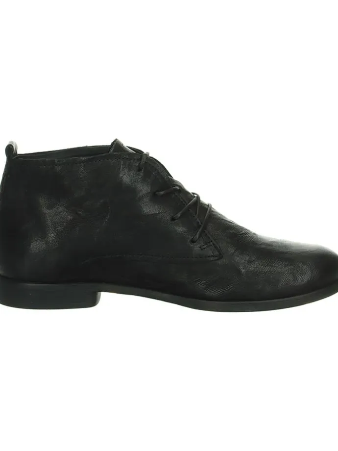 Leder-Schnürschuhe in Schwarz