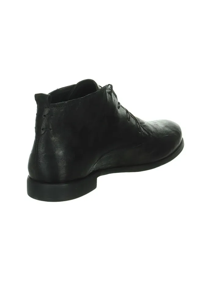 Leder-Schnürschuhe in Schwarz