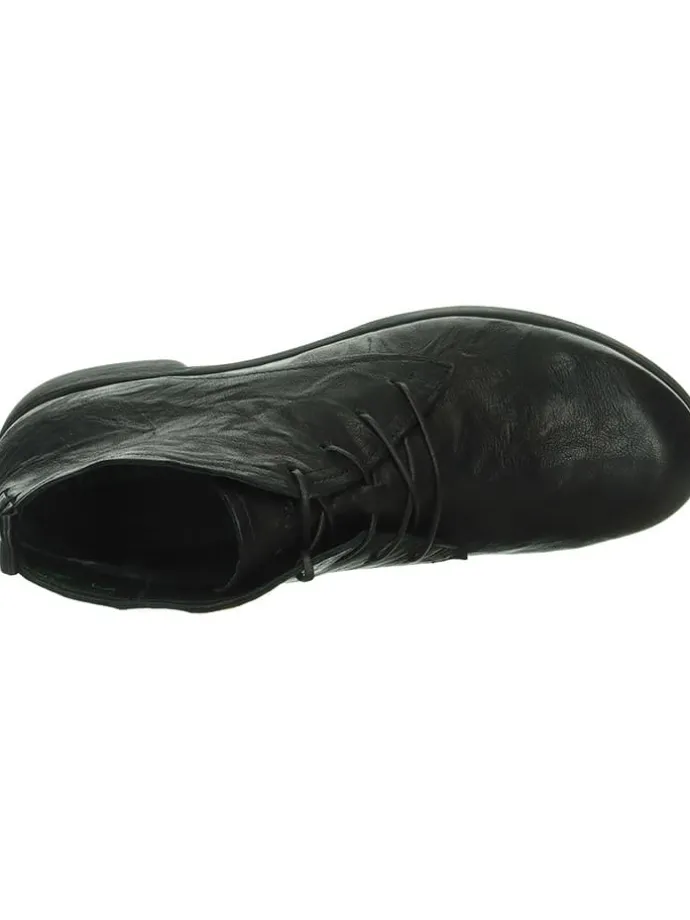 Leder-Schnürschuhe in Schwarz