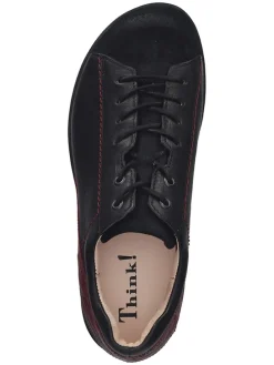 Leder-Schnürschuhe in Schwarz