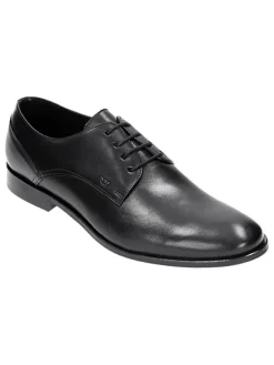 Leder-Schnürschuhe in Schwarz