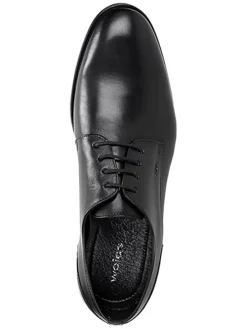 Leder-Schnürschuhe in Schwarz