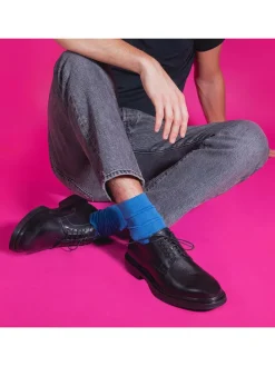 Leder-Schnürschuhe in Schwarz