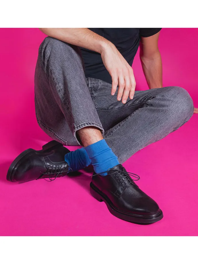 Leder-Schnürschuhe in Schwarz