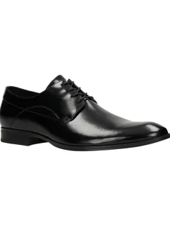 Leder-Schnürschuhe in Schwarz