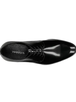 Leder-Schnürschuhe in Schwarz