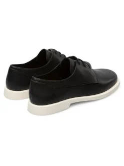 Leder-Schnürschuhe in Schwarz