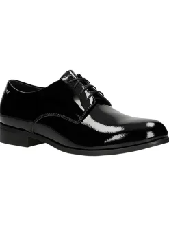 Leder-Schnürschuhe in Schwarz