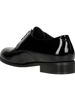 Leder-Schnürschuhe in Schwarz