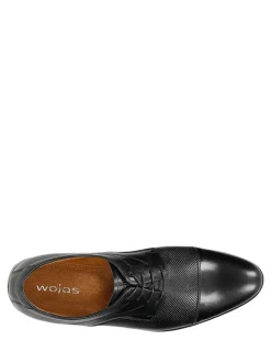 Leder-Schnürschuhe in Schwarz