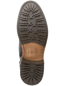 Leder-Schnürschuhe in Schwarz