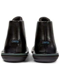 Leder-Schnürschuhe in Schwarz