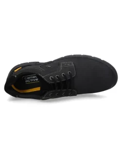 Leder-Schnürschuhe in Schwarz