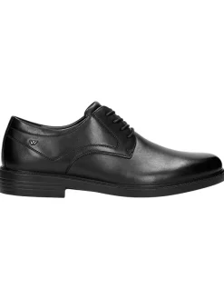 Leder-Schnürschuhe in Schwarz