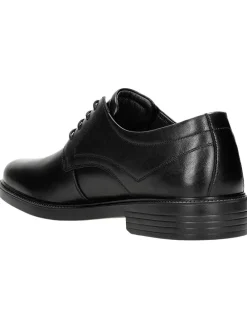 Leder-Schnürschuhe in Schwarz