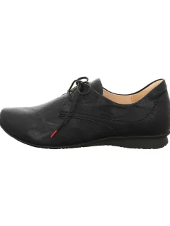 Leder-Schnürschuhe in Schwarz