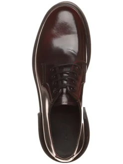 Leder-Schnürschuhe in Schwarz