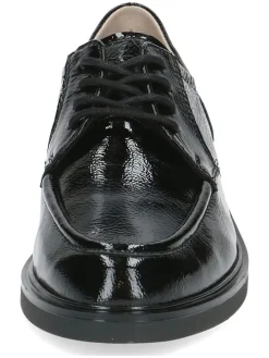 Leder-Schnürschuhe in Schwarz