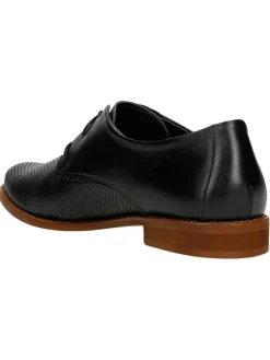 Leder-Schnürschuhe in Schwarz