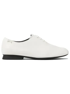 Leder-Schnürschuhe in Weiß