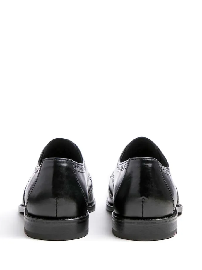 Leder-Schnürschuhe "Lucien" in Schwarz