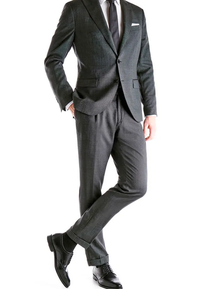 Leder-Schnürschuhe "Lucien" in Schwarz