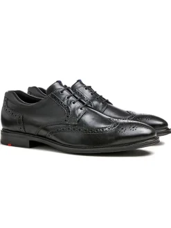 Leder-Schnürschuhe "Marian" in Schwarz