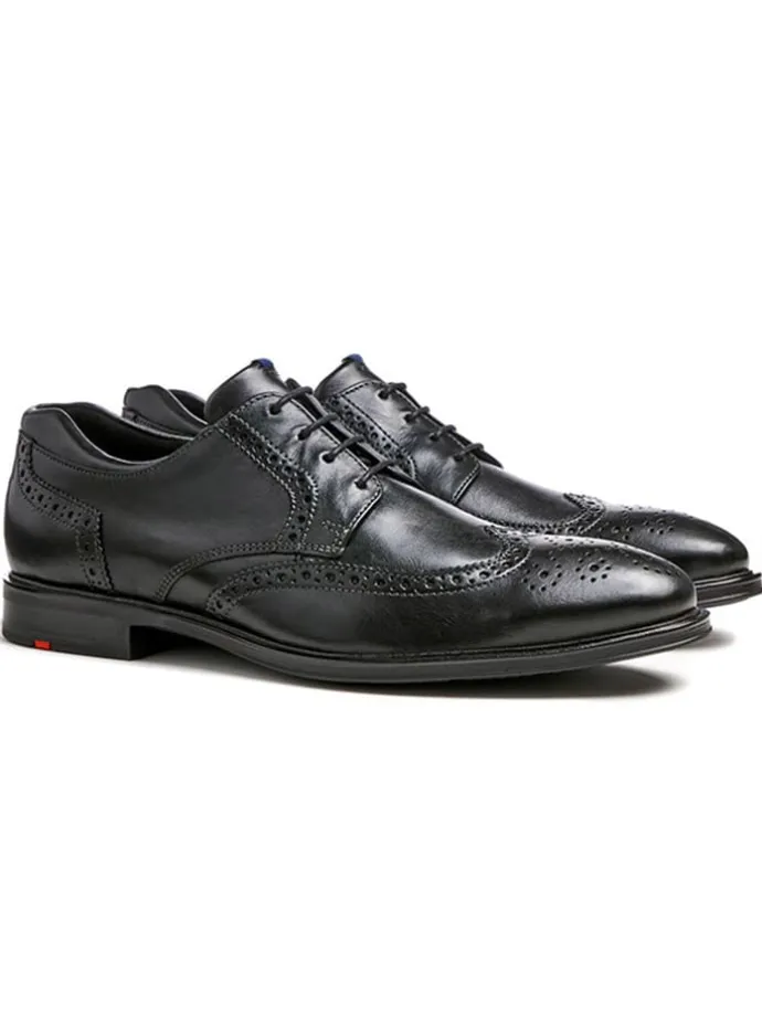 Leder-Schnürschuhe "Marian" in Schwarz