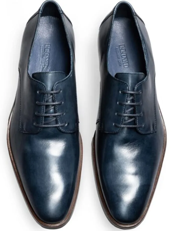 Leder-Schnürschuhe "Odil" in Dunkelblau