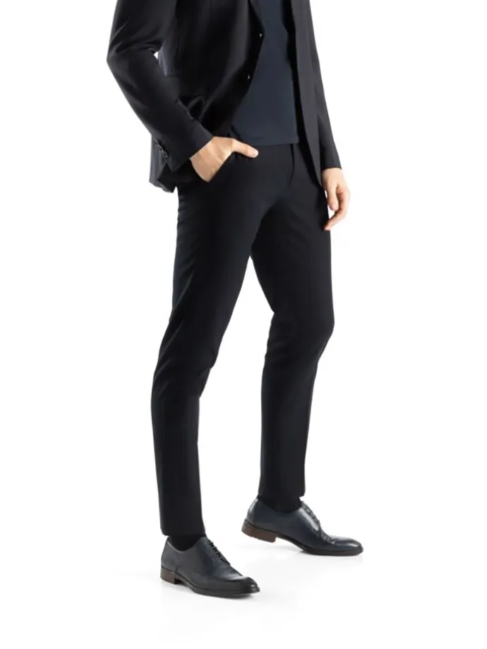 Leder-Schnürschuhe "Odil" in Dunkelblau