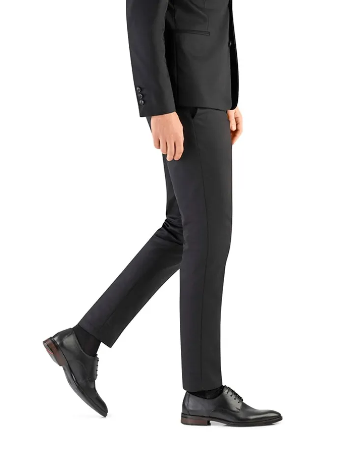 Leder-Schnürschuhe "Ohio" in Schwarz