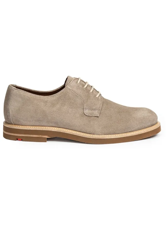 Leder-Schnürschuhe "Okal" in Beige