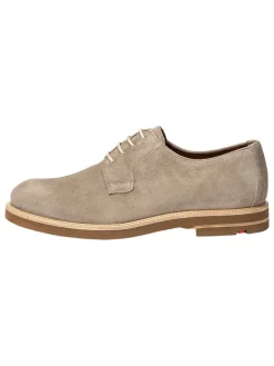 Leder-Schnürschuhe "Okal" in Beige