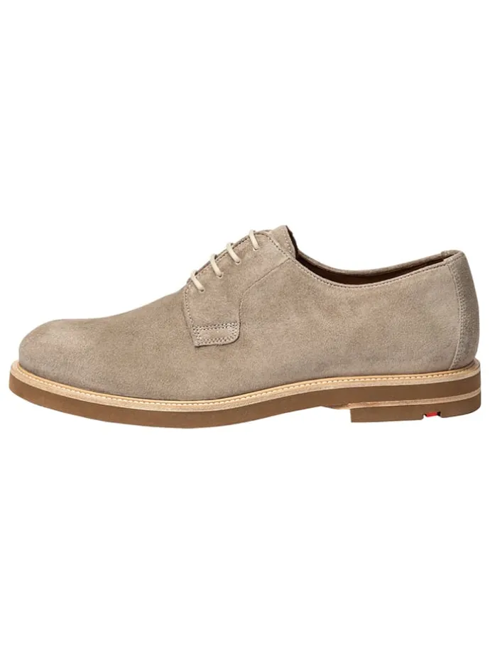 Leder-Schnürschuhe "Okal" in Beige