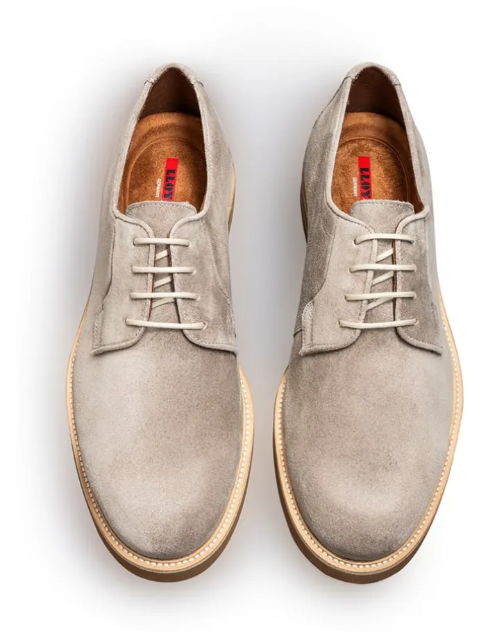 Leder-Schnürschuhe "Okal" in Beige