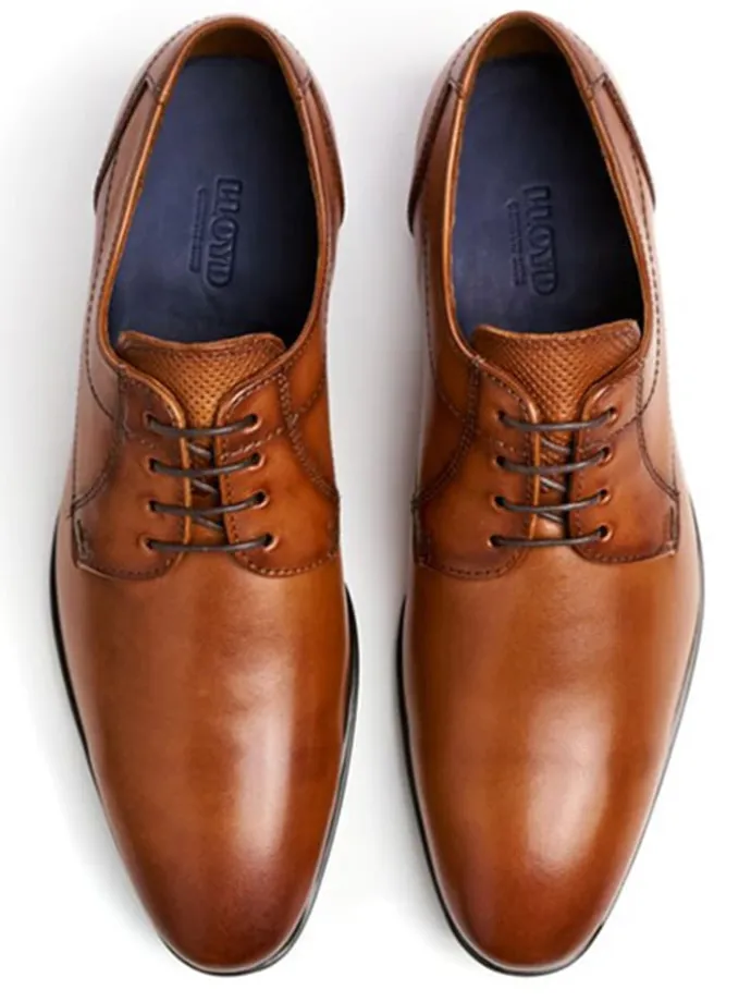 Leder-Schnürschuhe "Osmond" in Hellbraun