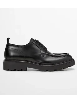 Leder-Schnürschuhe "Phil" in Schwarz